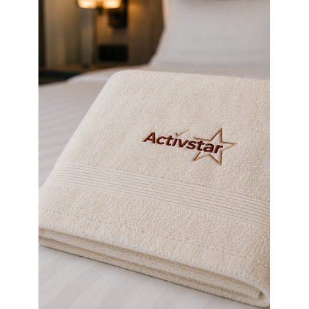 Activstar Organic bath towel, 70×140 cm, with embroidered logo