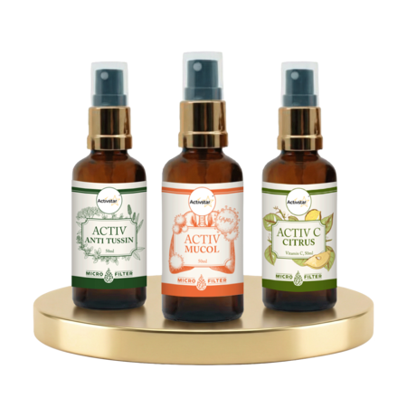 ACTIV ANTI TUSSIN – sublingual spray 50 ml, Activ Mucol sublingual spray 50 ml, Activ C citrus sublingual spray 50 ml